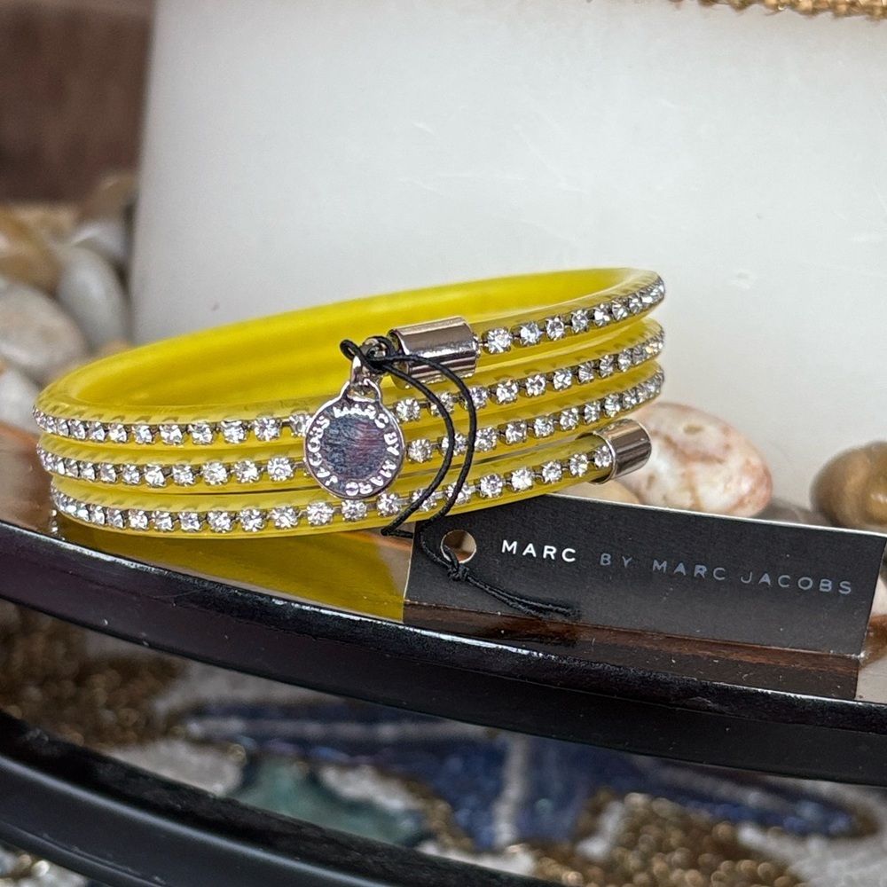 Brand New Marc By Marc Jacobs Slinky Safety Yellow Zirconia Bling Wrap Bracelet Brand New Marc By Marc Jacobs Slinky Safety Yellow Zirconia Bling Wrap Bracelet
